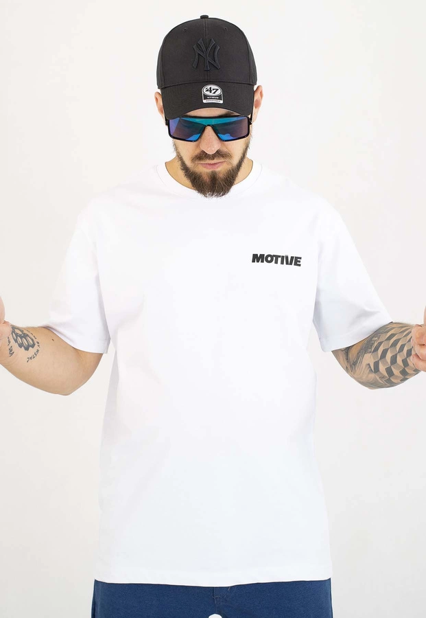 T-shirt Motive Go Back biały