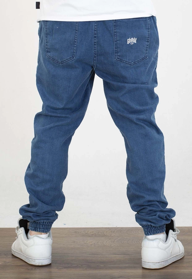 Spodnie Chada Jeans Joggery Kastet Logo niebieskie