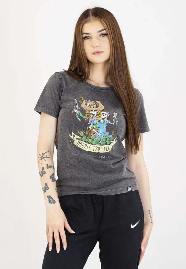 T-Shirt Pit Bull Doubletrouble 190 washed grey
