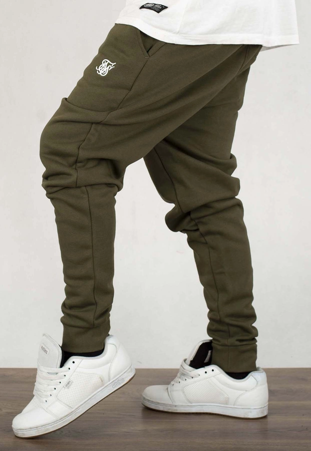 Dresy SikSilk Essentials Cuffed Joggers SS-24862 khaki