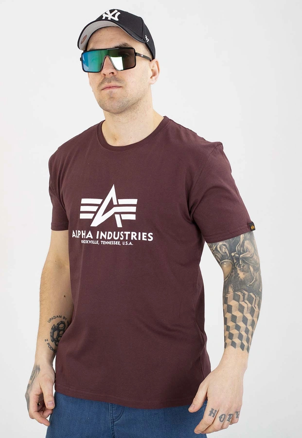 T-shirt Alpha Industries Basic 100501 bordowy