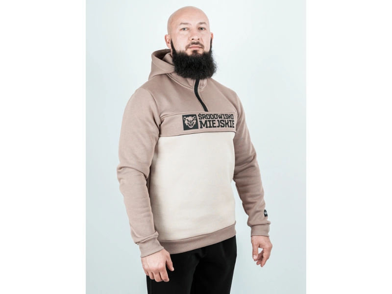 Bluza Środowisko Miejskie Z Kapturem Essential Bear beżowa kremowa