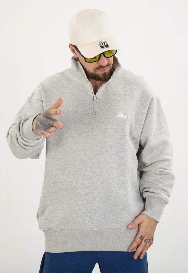 Bluza Prosto Bez Kaptura Essential Half Zip szara