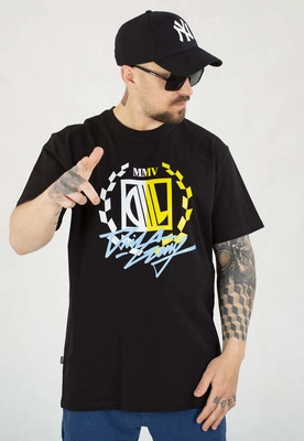 T-shirt Diil Laur Gang czarno błękitny