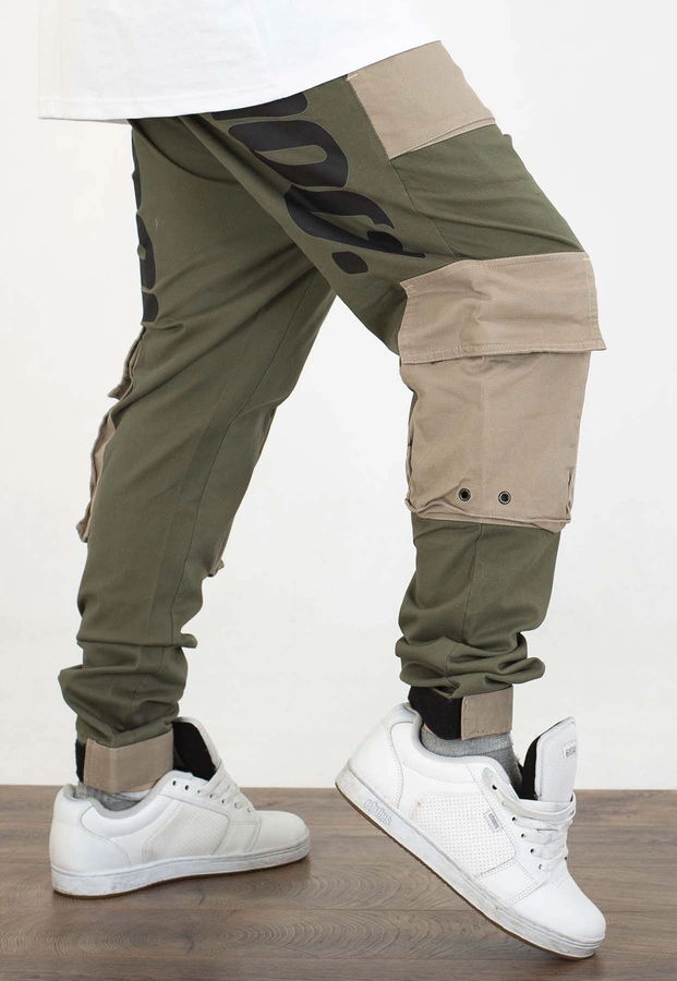 Spodnie Stoprocent Joggery Doublesto oliwkowo beżowe