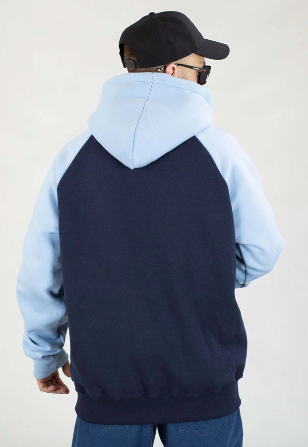 Bluza Diil Z Kapturem Reglan granatowo błękitna
