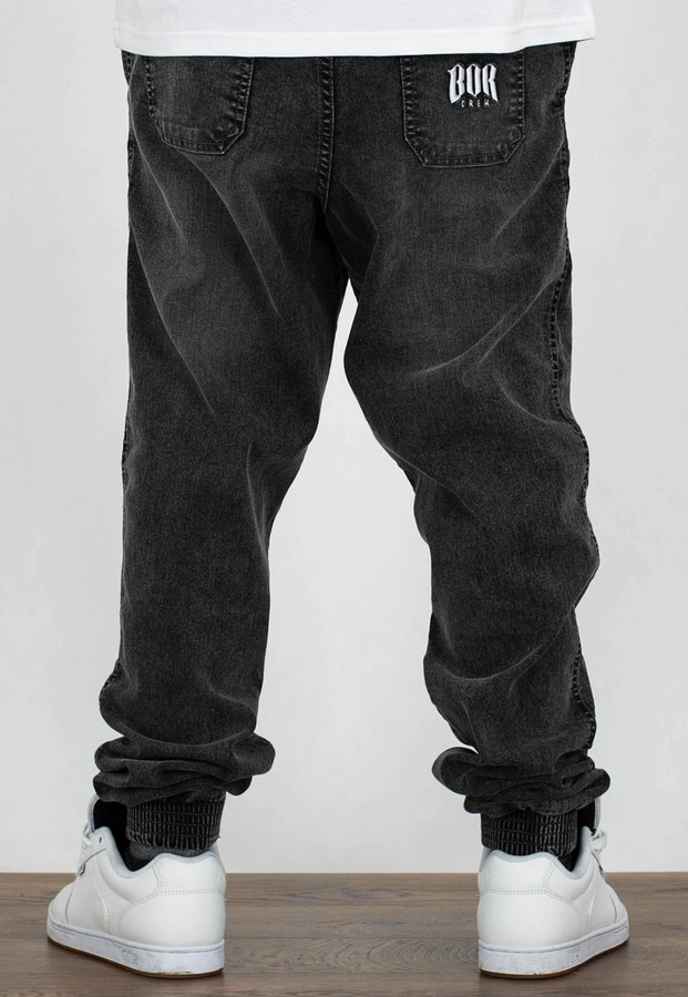 Spodnie B.O.R. Biuro Ochrony Rapu Jogger Bor New Outline szary jeans