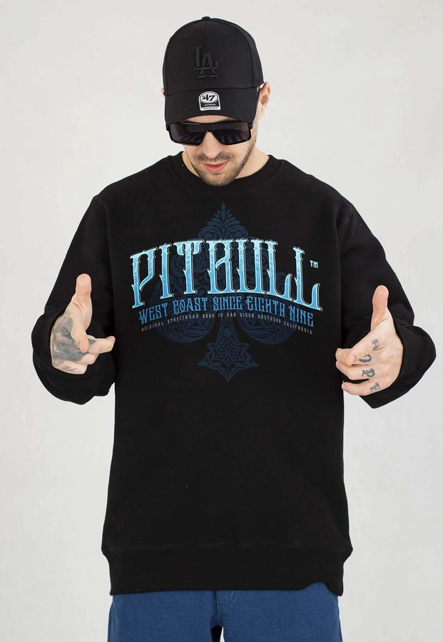 Bluza Pit Bull Bez Kaptura Blue Skull czarna