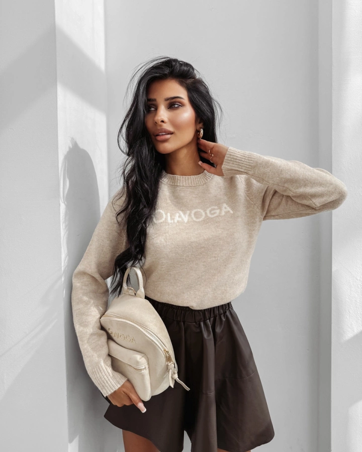 Sweter Olavoga Bez Kaptura Zaio beżowa