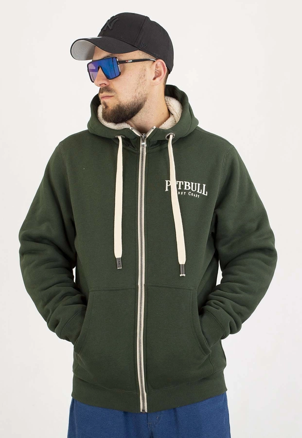 Bluza Pit Bull Z Kapturem ZIP Ruffin Detroit dark green
