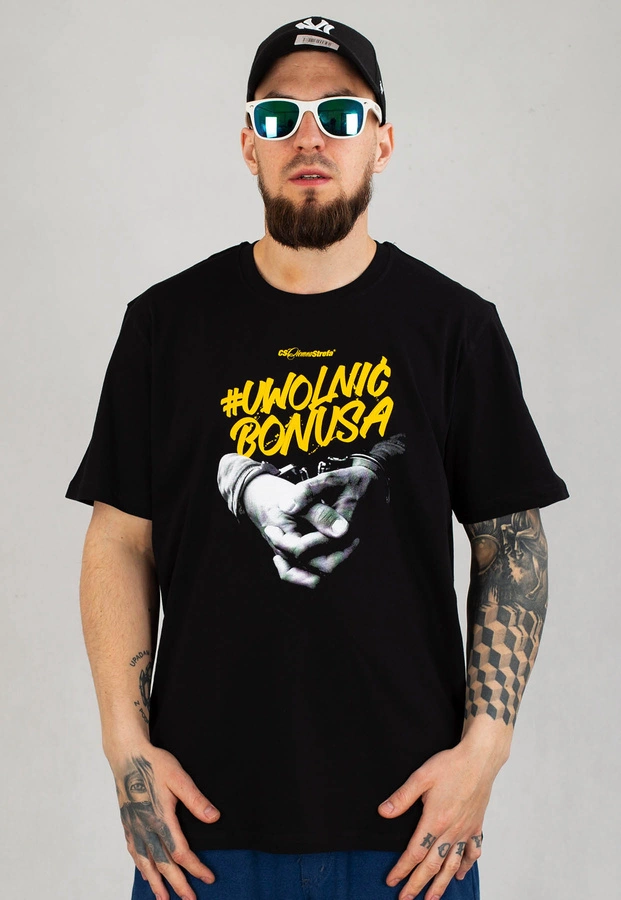 T-shirt Ciemna Strefa Uwolnić Bonusa czarno żółty