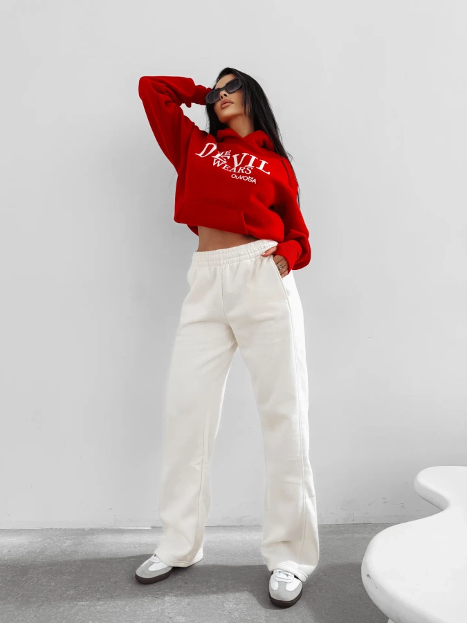Bluza Olavoga Z Kapturem Sassy Muse czerwona