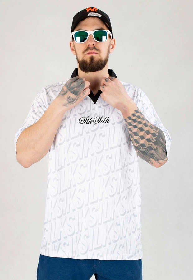 T-shirt Polo SikSilk Football Jersey SS-22536 biały