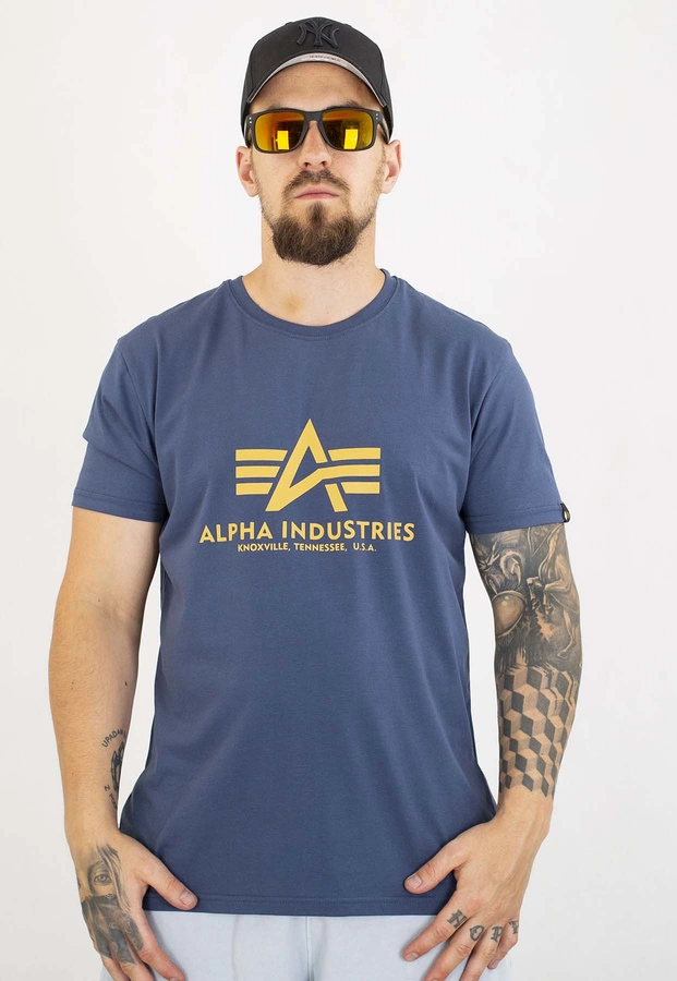 T-shirt Alpha Industries Basic 100501 granatowy