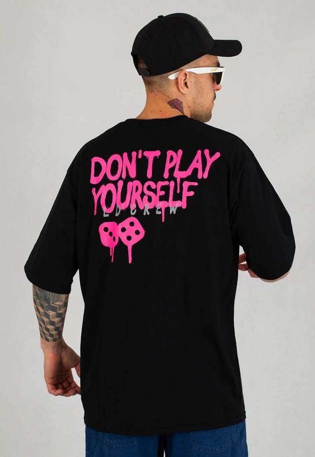 T-shirt Lucky Dice Spray Letters czarny