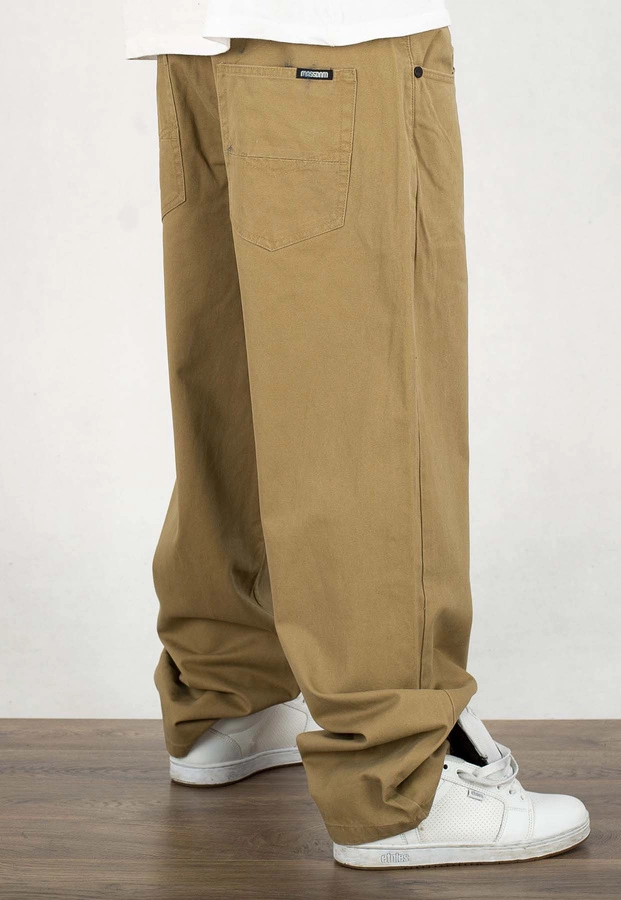 Spodnie Mass Pants Baggy Fit Slang beżowe