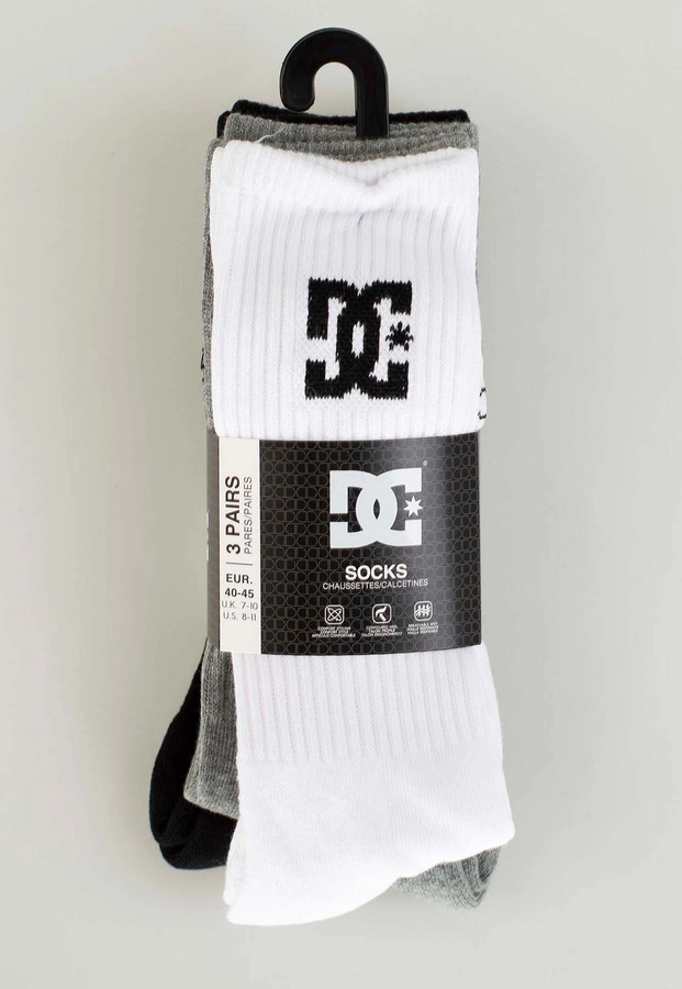 Skiety DC Shoes DC Crew 3Pak ADYAA03189-KVJ8 białe szare czarne