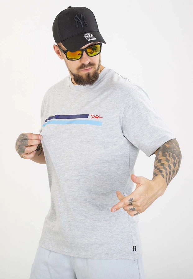 T-shirt Diil Line szaro niebieski