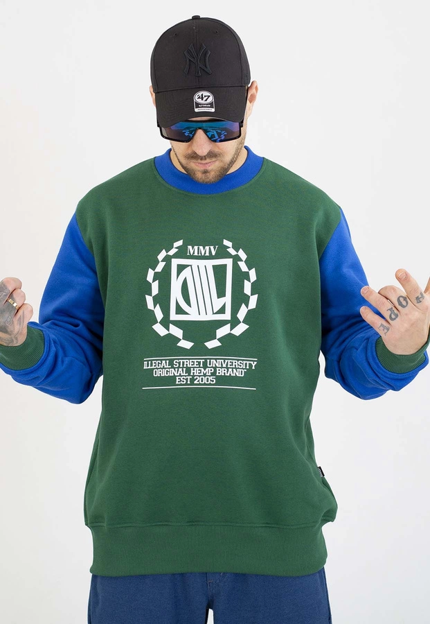 Bluza Diil Bez Kaptura Double Laur zielono chabrowa
