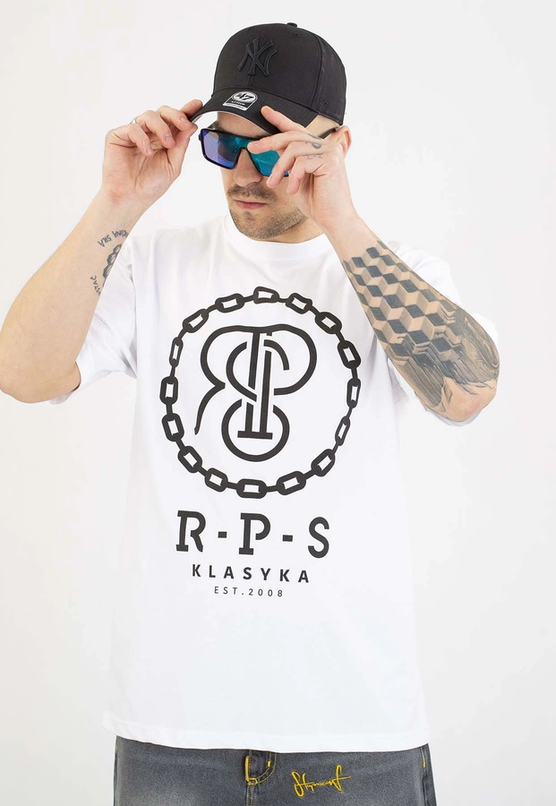 T-shirt RPS Rysiu Peja Solufka Chain biały