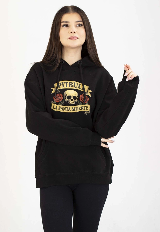 Bluza Pit Bull Z Kapturem Oversize La Santa Muerte czarna