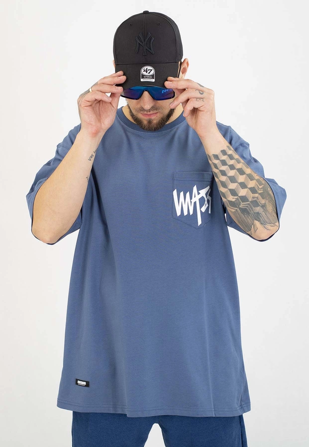 T-shirt Mass Pocket Sign niebieski