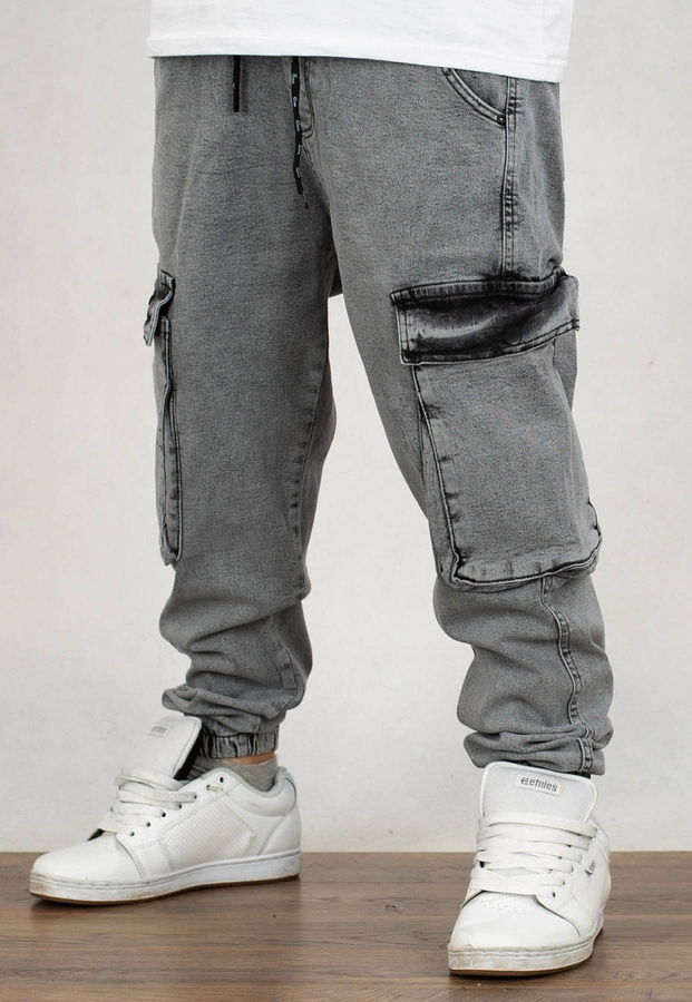 Spodnie I8 Denim Joggery Boyfriend Cargo BOY07 light grey