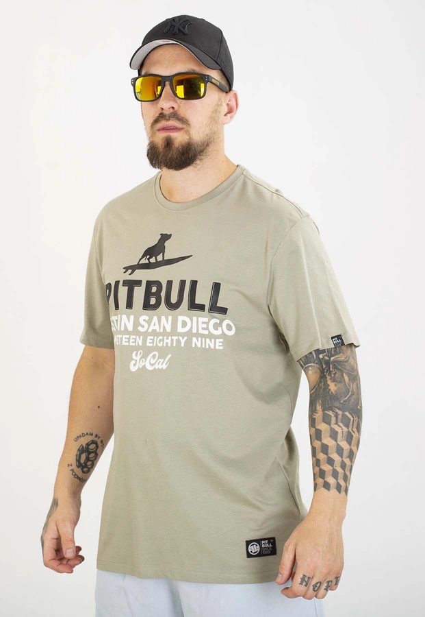 T-shirt Pit Bull Surfing Dog 170 dusty salvia