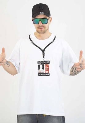 T-shirt Stoprocent Sunfestiwal Badge biały