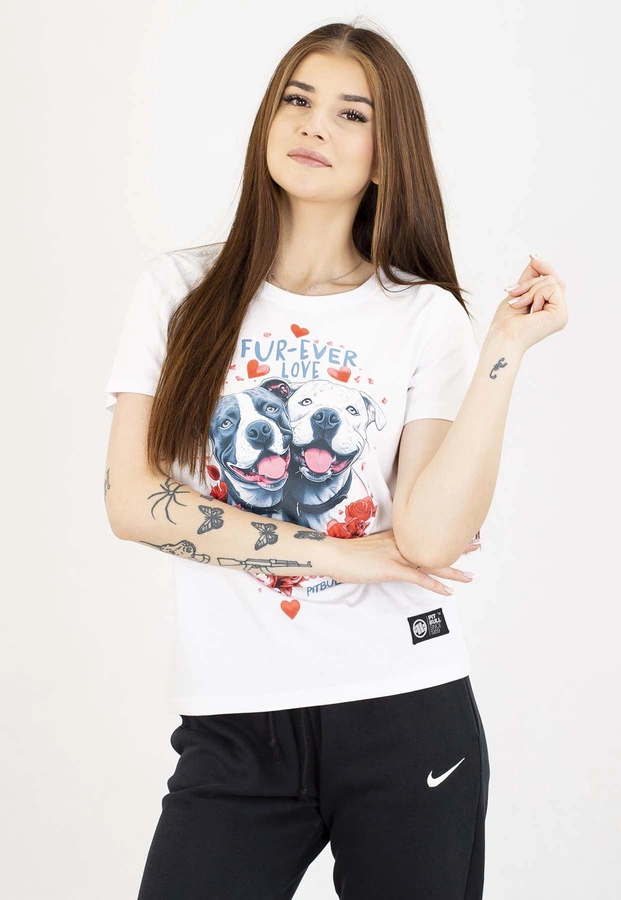 T-Shirt Pit Bull Fur Ever Love 190 white