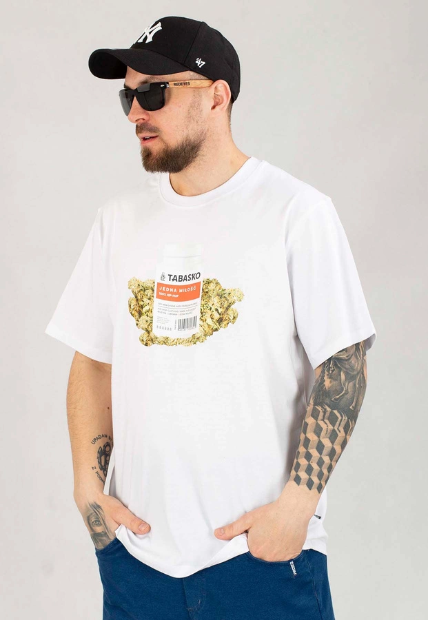 T-shirt Tabasko Ganja biały