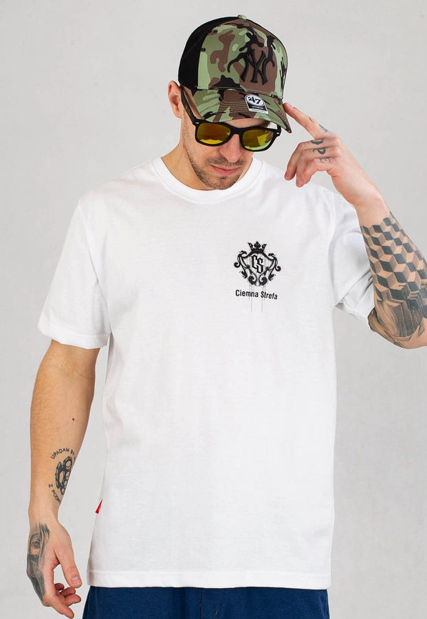 T-shirt Ciemna Strefa Przeciw Bezprawiu Tył biały