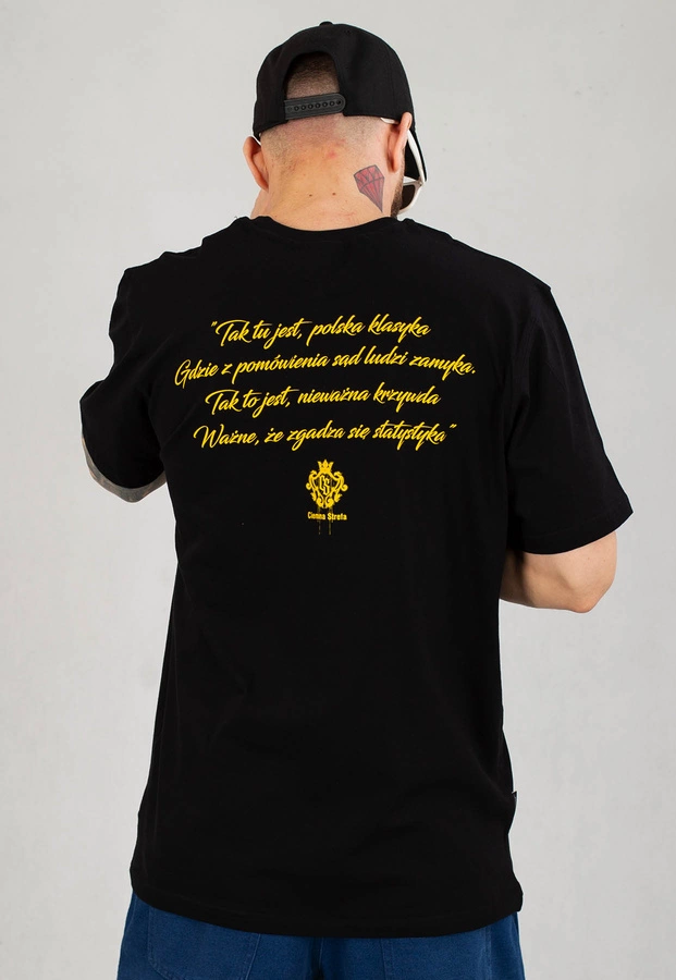 T-shirt Ciemna Uwolnić Bonusa czarno żółty