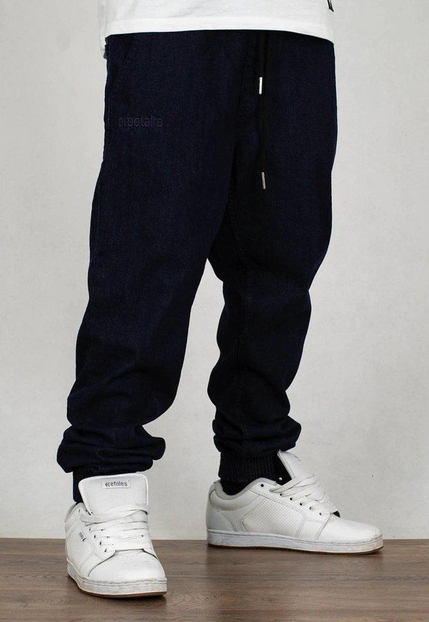 Spodnie El Polako Joggery Slim Jeans z Gumą Front Classic dark jeans