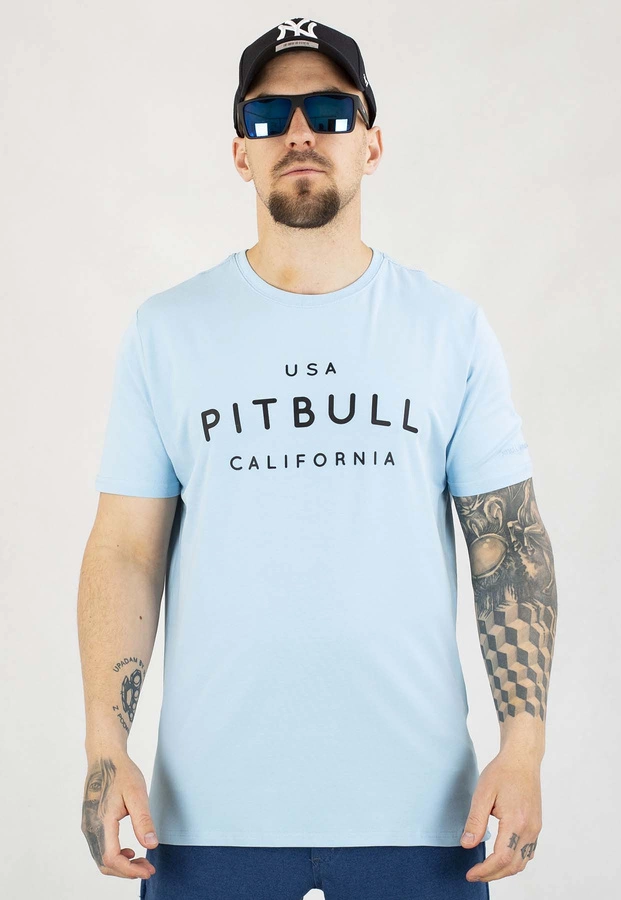T-shirt Pit Bull Slim 190 USA Cal light blue