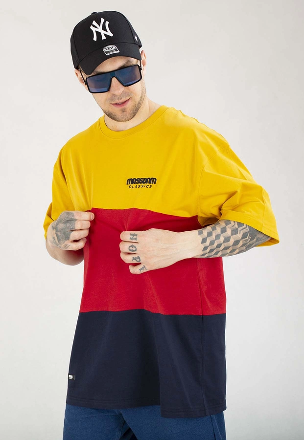 T-shirt Mass Zone żółto czerwono granatowy