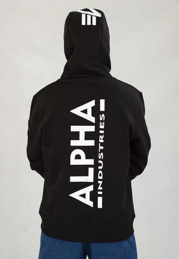 Bluza Alpha Industries Z Kapturem Back Print 178318 czarna