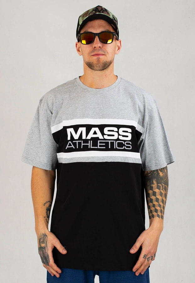 T-shirt Mass Cut szaro czarny