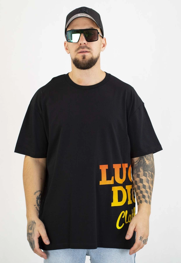 T-shirt Lucky Dice Frontback czarno pomarańczowy