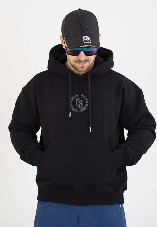 Bluza Ciemna Strefa Z Kapturem Oversize CS Laur czarno szara