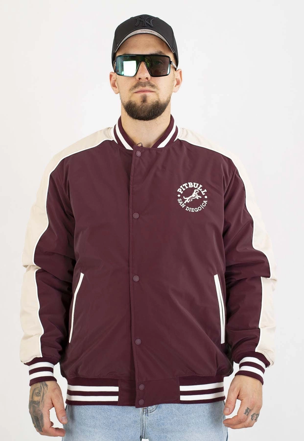 Kurtka Pit Bull Przejściowa Manolito Baseball burgundy