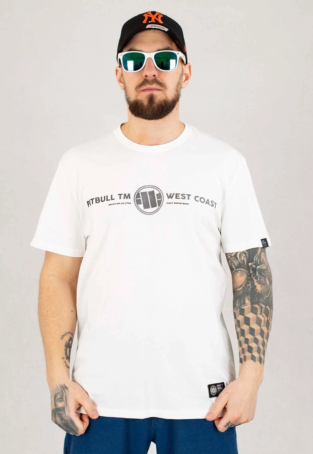 T-shirt Pit Bull Keep Rolling Middle Weight biały