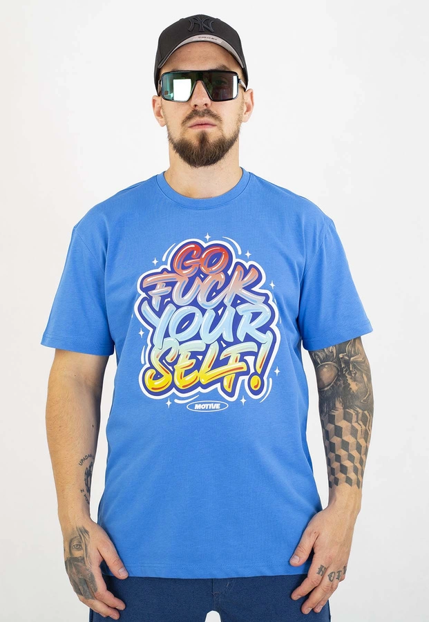 T-shirt Motive Go Big Front niebieski