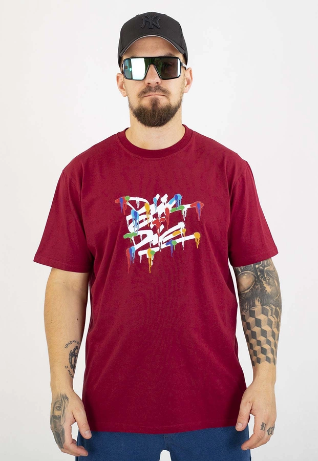 T-shirt Diil Die Splash bordowy