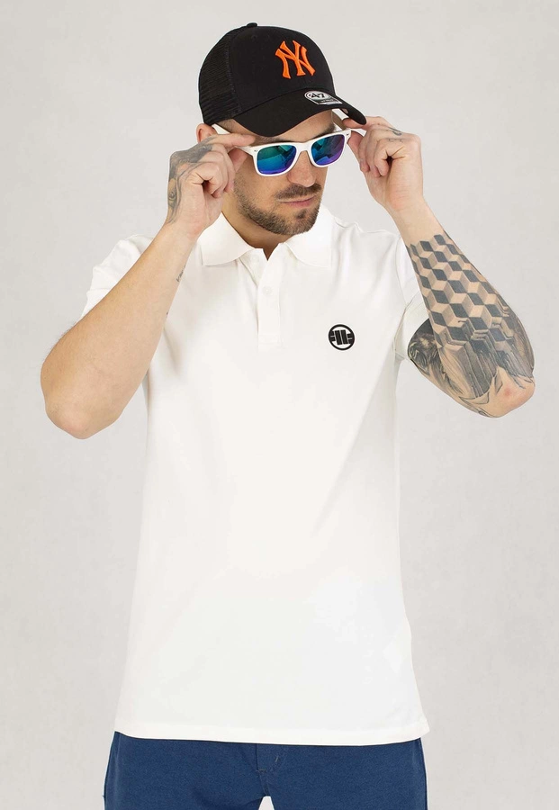 T-shirt Polo Pit Bull Jersey Slim Fit Small Logo biały