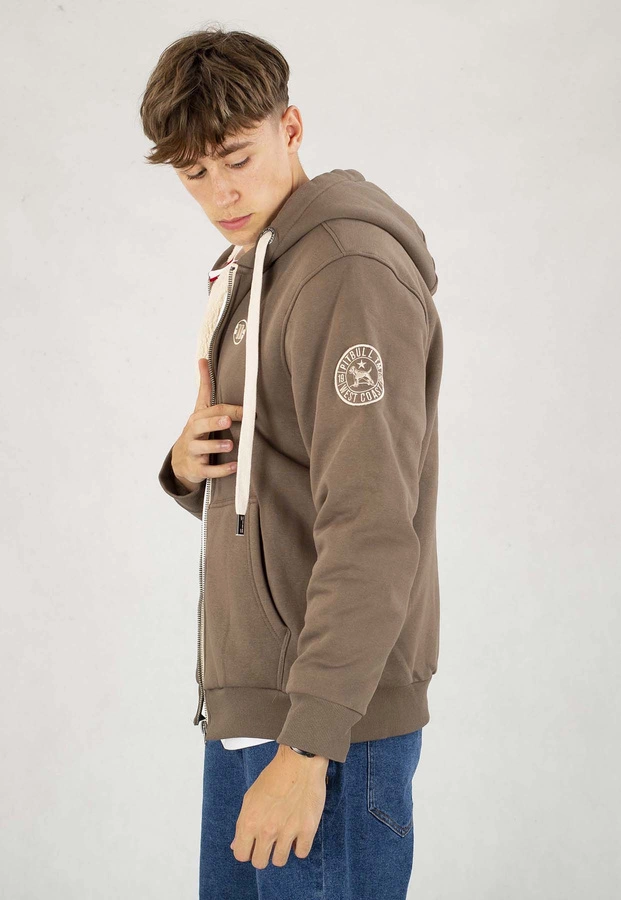 Bluza Pit Bull Z Kapturem Zip Sherpa Ruffin II brązowa