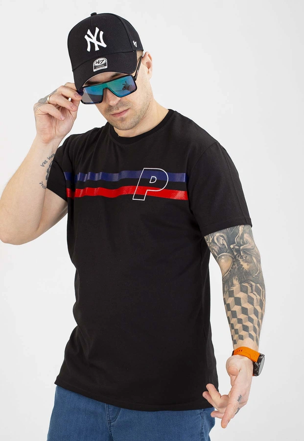 T-shirt Patriotic P Double Line czarny