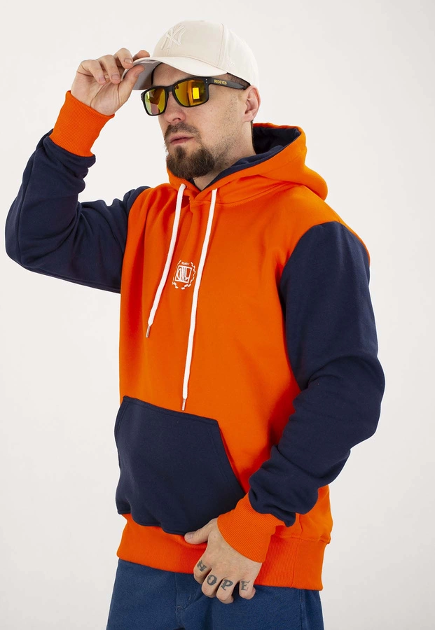 Bluza Diil Z Kapturem Small Double pomarańczowo granatowa