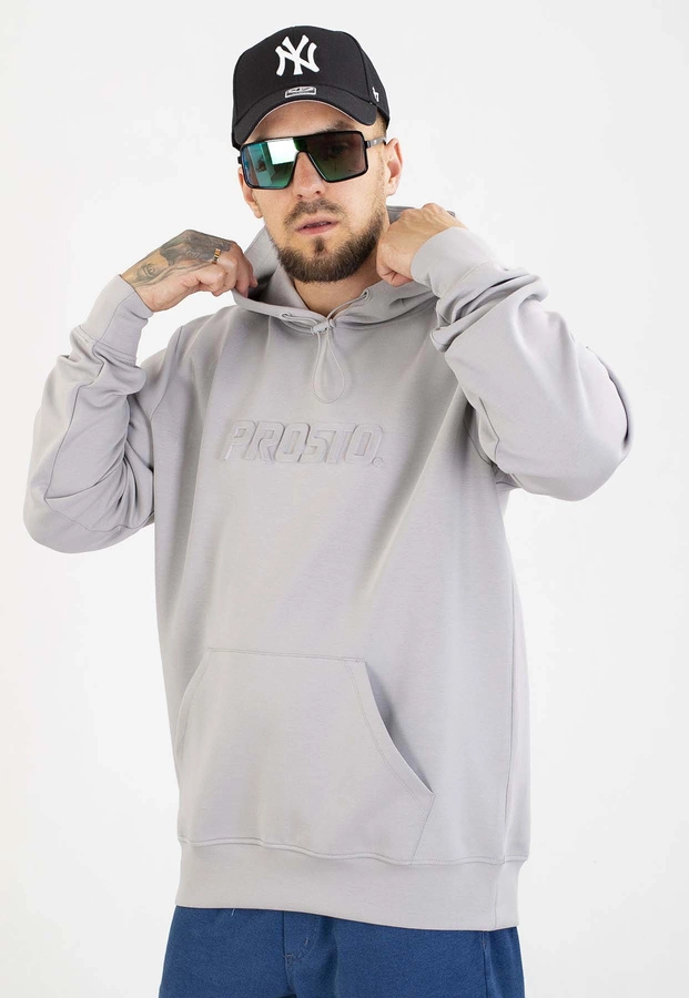 Bluza Prosto Z kapturem Interlock Logy szara