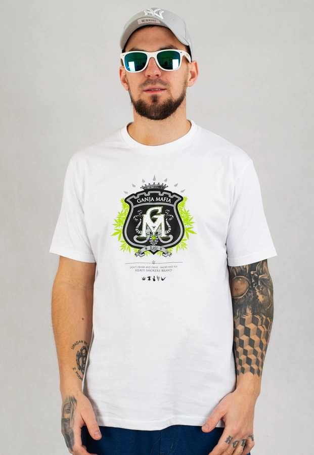 T-shirt Ganja Mafia Herb biały